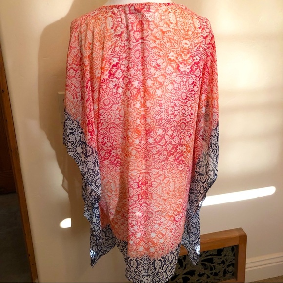 Tommy Bahama Orange and Blue Swim Coverup - Picture 3 of 4